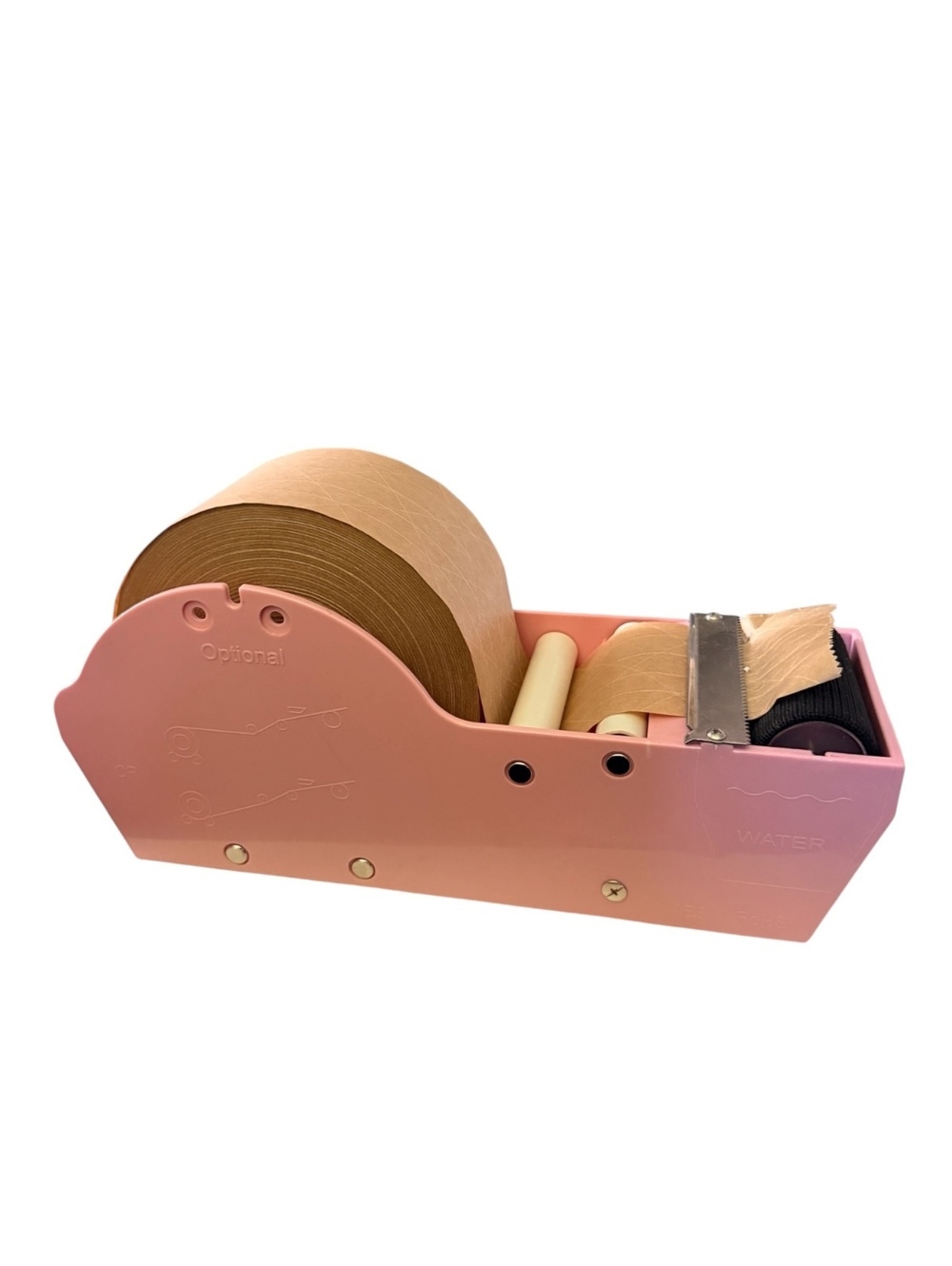 Water Air Rolls Pink Tape Dispenser with Kraft Paper Tape Roll